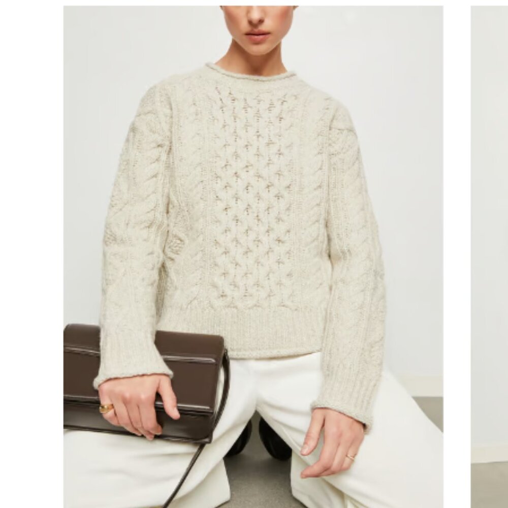 Alex Mill Cream Cable Knit Sweater